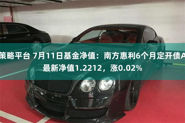 策略平台 7月11日基金净值：南方惠利6个月定开债A最新净值1.2212，涨0.02%