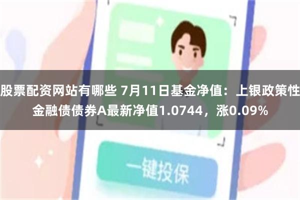 股票配资网站有哪些 7月11日基金净值：上银政策性金融债债券A最新净值1.0744，涨0.09%