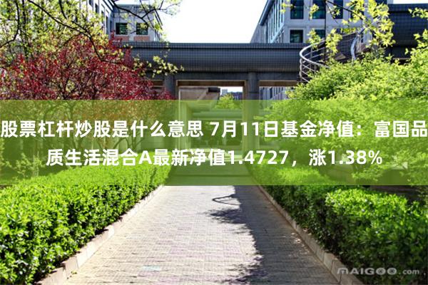 股票杠杆炒股是什么意思 7月11日基金净值：富国品质生活混合A最新净值1.4727，涨1.38%