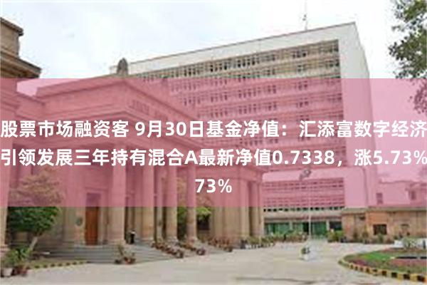 股票市场融资客 9月30日基金净值：汇添富数字经济引领发展三年持有混合A最新净值0.7338，涨5.73%